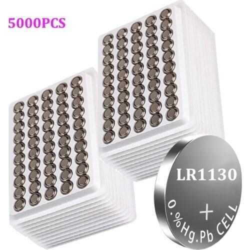 5000PCS AG10 LR54 LR1130 Button Coin Cell Battery 390 189 389A 389 1.5V Alkaline Manganese Battery For Watch Electronic Scale