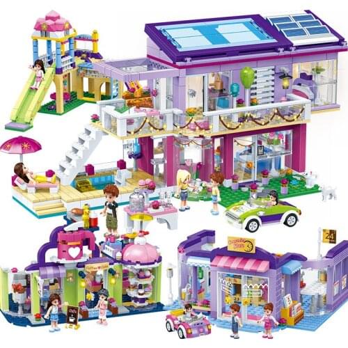 120-808PCS Girls Series Building Block Set Compatible City Block DIY Princess House Figures Bricks Educational Toys for Children