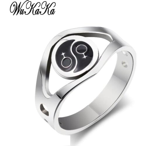 LGBT Wukaka 2020 New Titanium steel Gender symbol rings rainbow creative enmel ring fashion jewelry gay pride lgbt ring