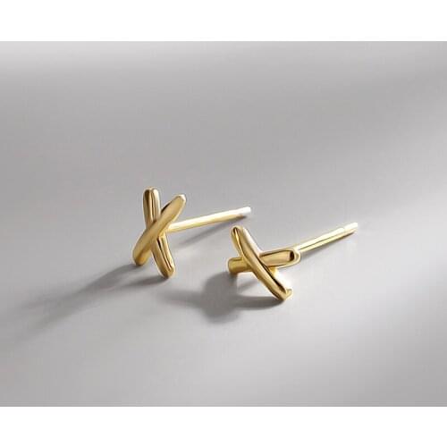 Minimalist Cartilage Stud Earrings For Women X-shape Cross Small Piercing Earring Stud Simple Stylish Tiny Ear Accessories Gifts