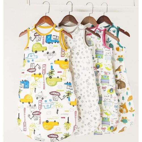 Muslin Cotton Baby Sleeping Bag Sleeveless Anti-kick Sleepsack Soft Wrap Blanket