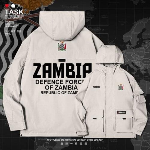 Republic of Zambia Zambian ZMB men jacket hooded Land Force logo army fan Tactical mens long sleeve streetwear clothes autumn