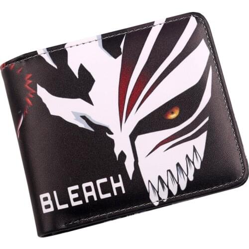 Bleach Ichgo Mask Anime Cosplay Students Men Short Wallet Credit Card Case Holder Bifold Purse