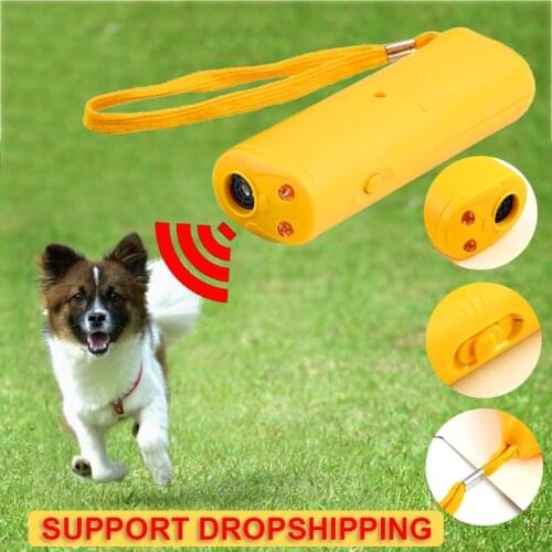 Pet Dog Repeller Anti Barking Stop Bark Training Trainer LED Ultrasonic 3 In 1 Anti-Barking Ultrasonic Without Battery