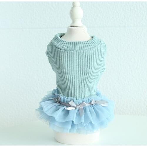 Cat Small Dog Dress Winter Chihuahua Yorkshire Dog Dresses For Small Dogs Costume Clothes Pomeranian Sweater Maltese Tutu Skirt
