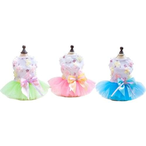 Luxury Dog Dress Princess Pet Dog Clothes for Small Dog Wedding Dress Skirt Puppy Clothing Spring Pet Clothes Chihuahua Yorkie