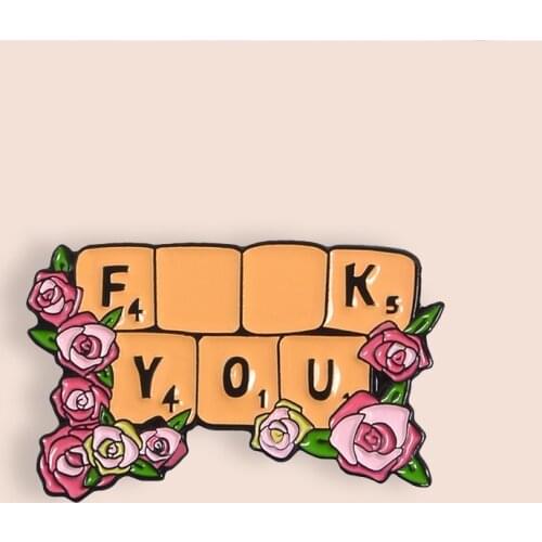 Rose Flower Enamel Pin Orange Computer Keyboard Badge Brooch Denim Jean Clothes Plant Jewelry Gift For Friends