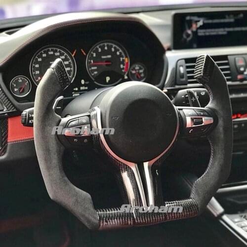 Custom Pilot Shape Carbon Fiber Steering Wheel For BMW F10 F30 F20 F48 F25 F32 F87 M2 F80 M3 F82 F12 F13 M6 F85 M4 F3 X5 M Sport
