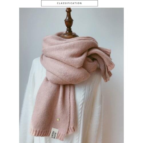 Kayotuas Women Scarves Solid Thicken Winter Warm Soft Fashion Shawls Wraps Knitted Wool Ladies Long Hot Sale Accessories