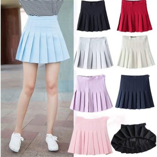 Girl sports High Waist Short Dress Pleated Tennis Skirt Women Uniform with Inner Shorts Underpants for Badminton Cheerleader