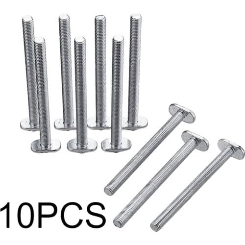10Pcs M8X100mm T-Nut Sliding Screws For 30 Series T-track T-slot Miter Carpentry Jig Router Table Woodworking Tool