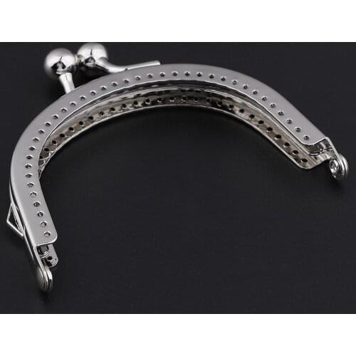 1Pcs Silver Metal Purse Frame Handle Kiss Clasp Lock for Bag Sewing Craft Bag Accessories 8.5cm