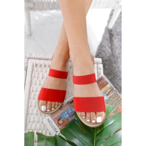 2021 New Women Sand Ruby Red Elastic Sandals Eva Soled Ergonomic Comfortable Light Open Toe High Heel Custom Design Summer Shoes