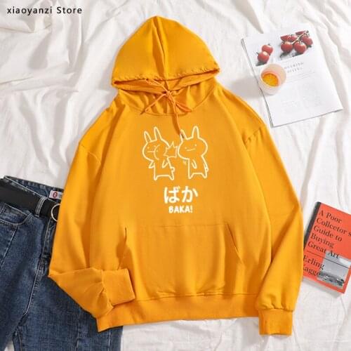 Baka Rabbit Slap women sweatshirts Anime Japanese Cute sportswear pullovers Novelty Cute Japan hoodies for girls