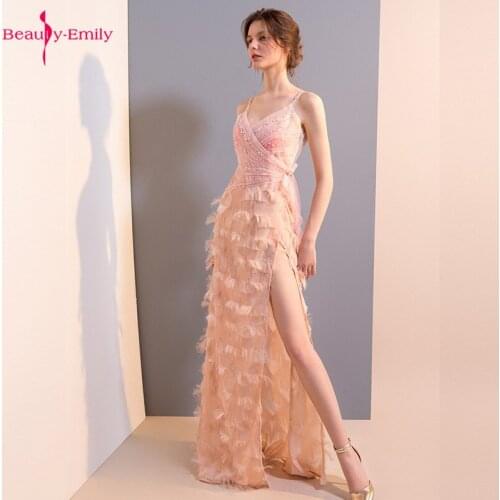 Beauty Emily Sexy Evening Dresses 2019 Sleeveless Party Dress Backless Tulle Birthday Party Fashion Formal Dress Women Elegant