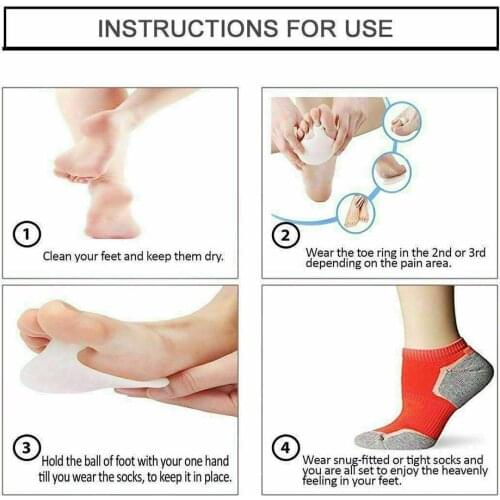 1 Pair Forefoot Protection Pad For Foot Sore Ball Support Silicone Pain Gel Relief Care Cushion Arch Unisex Pads Feet Tool U8T1