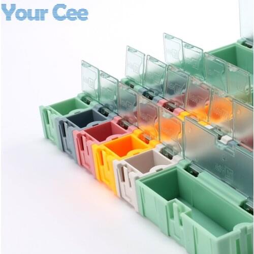 1pc SMD SMT IC Component Container Storage Boxes Diy Electronic Practical Jewelry Patch Box Case Green Blue Pink White Yellow