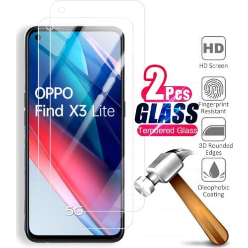 2pcs 100% original tempered glass for oppo find x3 lite x3lite x 3 light cph2145 2021 6.43'' smartphone screen protector film 9h