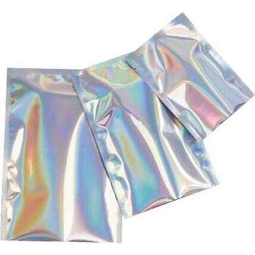 2000Pcs/Lot Laser Open Top Aluminum Foil Bag Heat Sealing Vacuumed Food Meat Powder Soap Shampoo Beans Salt Tea Storage Pouches