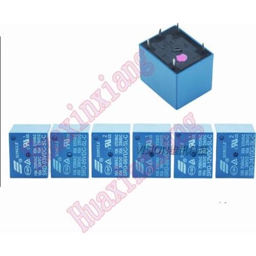 50PCS/Lot SRD SRD-05VDC-SL-C SRD-12VDC-SL-C SRD-24VDC-SL-C 5V/12V/24V 10A 5Pin T73