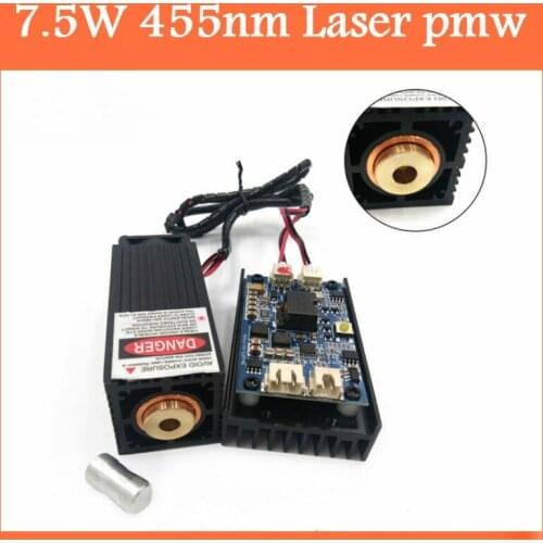 7500mw laser module 7.5w high power 445nm blue engraving machine accessories 12v TTL +PMW