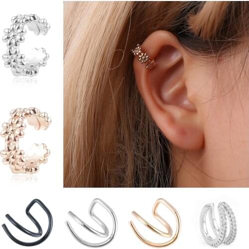 8 Style Clip on Wrap Earring Tragus Body Jewelry Ear Cuff Clip Nose Ring Fake Piercing Body Jewelry Snug Ear Piercing Jewelry