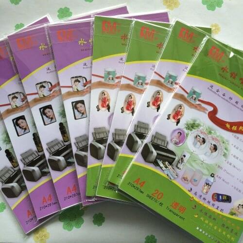 A4 size (40 transparent+40 white) inkjet waterslide decal tranfer paper good for car model