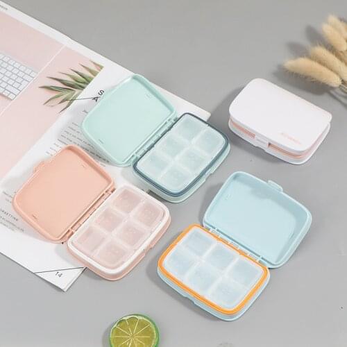Pill Case 6 grid Compartment Travel Pill Box Organizer Medicine Tablet Dispenser Organizer Pill Box Splitters Organizer