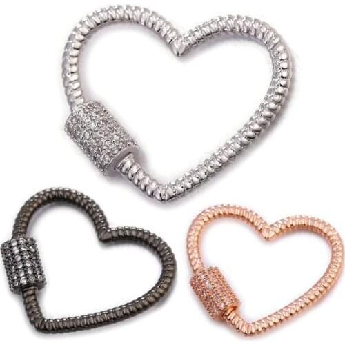 DIY Peach heart hanging chain lock hook spiral buckle DIY necklace bracelet handmade DIY jewelry making accessories