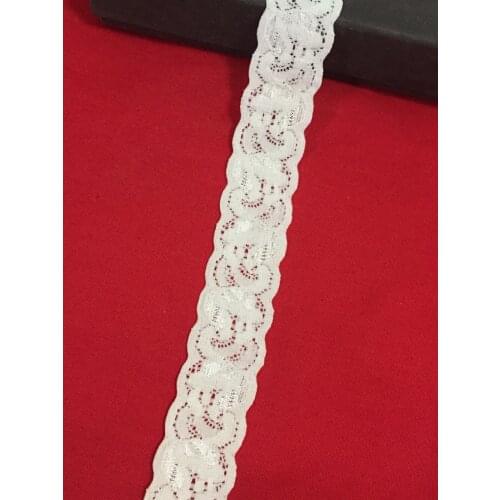 25mm 2.5cm width 10meters/lot ivory elastic lace stretch thick lace trim ribbon for handicraft headband garter lingerie lace
