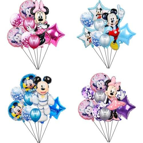 Mickey Minnie Mouse Foil Balloons Disney Cartoon Kids Birthday Party Decoration Baby shower Party balons Toys Globos