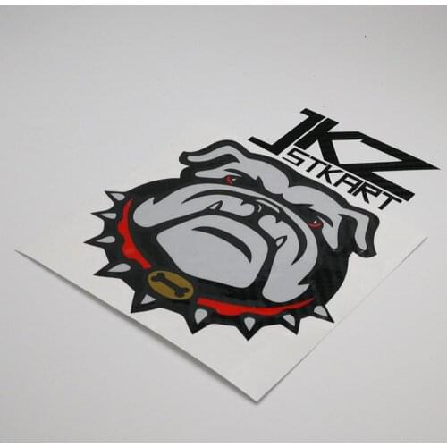 JKZ STKART Vinyl Die Cut Multi-layer Stickers Decals Cartoon Bull Dog Head for ATV Motor Bike Truck Helmet Decorated Stickers