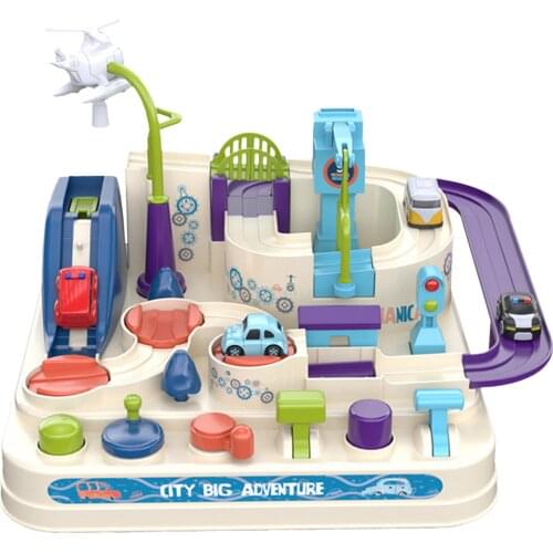 Hot Kids Educational Car Toys Track Adventure Brain Table Games Racing Rail Car Model Mechanical Parking Lots Toys For Children