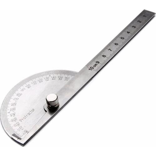 Stainless Steel 180 Degree Adjustable Protractor Angle Ruler Multifunctional Rotary Measuring Tools 98x53x14mm