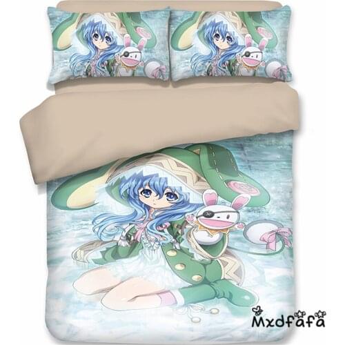 Mxdfafa Anime DATE A LIVE Duvet Cover Set bedding set Luxury Comforter Bedding Sets Include 1 Duvet Cover and 2 pillowcases