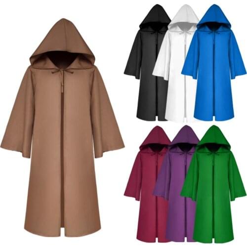 Adult Kids Solid Color Hooded Witch Vampires Cape Halloween Masquerade Cloak for Halloween