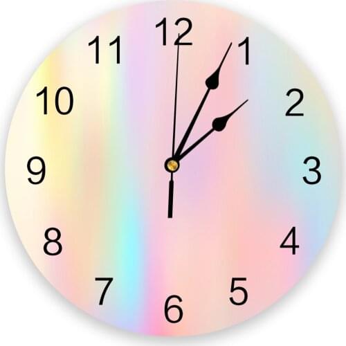 Rainbow Pink Morning Glow Creative Wall Clock For Home Office Decoration Living Room Bedroom Kids Room Hanging Watch