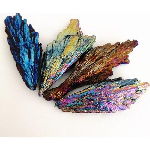 Natural stones and minerals tourmaline rough stone electroplated crystal healing stones