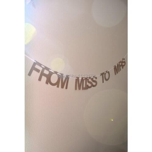 Cheap from miss to mrs Bridal Shower customizable banner wedding party banner room buntings