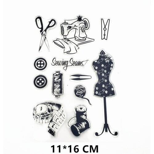 2021 New Sewing Machine Clear Stamps DIY Scrapbooking Craft Supplies Rubber Silicon Seals Card Album Hobby ink pad Stamping