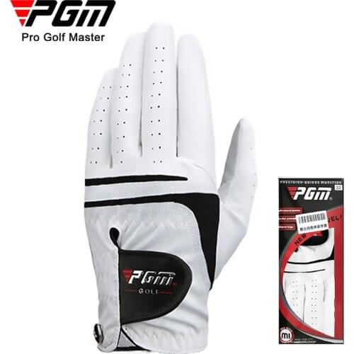 2 PCS /Lot Genuine Leather Golf Gloves White PU+Sheepskin Glove Men Skid-proof Breathable Wear-resistant Golf Gloves With Marker
