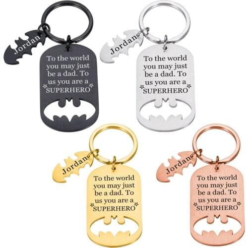 Fathers Day Gifts Personalized Name Key Chain for Dad Keychain Birthday Gift From Daughter Son Keychains for Daddy Step Dad