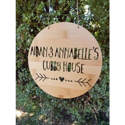 Custom Wooden Cubby House laser cut kids Name Heart and Arrow door wall plaque,bedroom sign,nursery decoration,baby shower decor