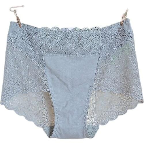 RUIN LN M-4XL Hot Sale Womens Cotton Panties Sexy Lace Panties Cotton Briefs Ladies Underwear Various Colors