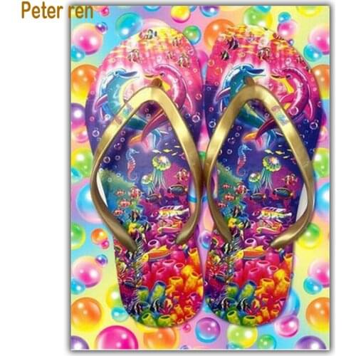 Crafts Diamond Embroidery Flip Flops 5D DIY Diamond Painting Cartoon Full Square Round Drill Mosaic Cross Stitch Decoration Home