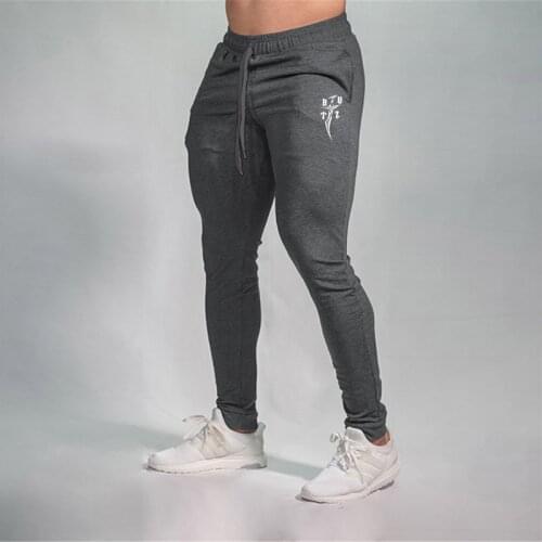 Gray Sport Gym Pants Men Quick Dry Jogging Pants Fitness Trousers Bodybuilding Solid Running Pants Sportswear Gym Sport Tights