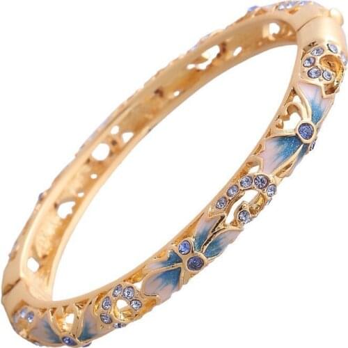 Cloisonne Bracelet female gilded Bracelet national style gift Japanese and Korean crystal jewelry gift for girlfriend