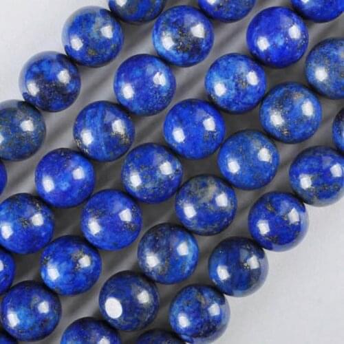 10MM Lapis Round Loose Beads Strand 15.5 Inch Jewelry For Woman Gift Making A006