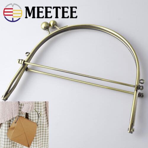2pcs Meetee 15.5cm Metal Purse Frame Kiss Clasp Arch For Bag Antique Bronze Round Ball Handle DIY Accessories F1-68