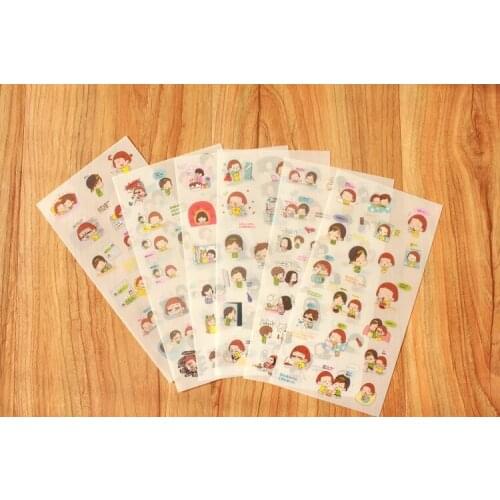 6pcs Cute girls life transparent sticker Organizer Calendar Diary Book Planner Scrapbook Decoration Diary Sticker papeleria